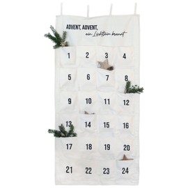 Papierdrachen 24 Advent Calendar Made of Fabric for Filling – One Light Burn – High-Quality Embroidered – Fabric Bag to Decorate Yourself – Gift Bag – Tapestry Set No. 31