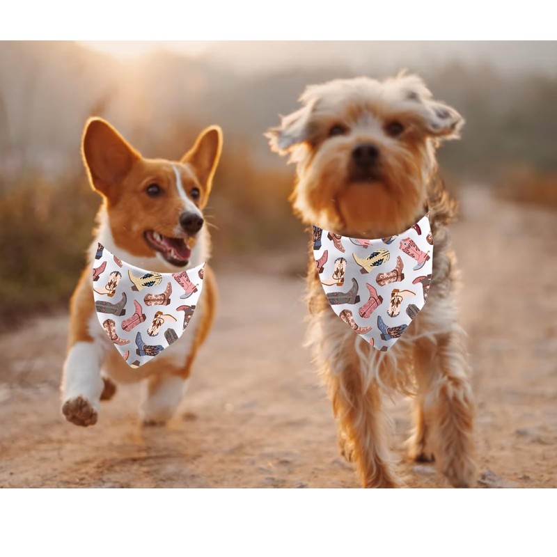 1 Piece Cowgirl Boots Themed Triangle Dog Bandana Horse Lovers
