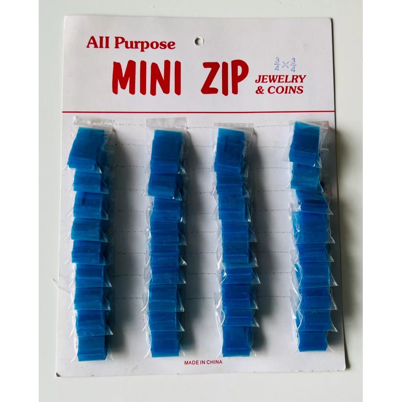 All Purpose 36 PK/16 ea MINI Ziplock Bags BLUE 3/4"