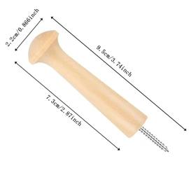 Shengsenfu Wooden Shaker Peg Wood Screw-on Shaker Pegs Unfinished Wood Shaker Racks for Hanging Clothes Hats Towel DIY, Wood Hooks for Wall, Wood Wall Hooks, Wooden Coat Hooks Wall Mounted, Hat Hooks