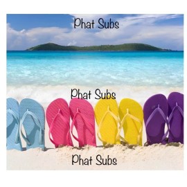 Unbranded 20oz Sublimation Tumbler Wrap Flip Flops Beach Ready To Press Heat Transfer
