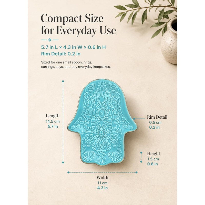 Ceramic Spoon Rest for Stove Top and Kitchen Counter, Turquoise