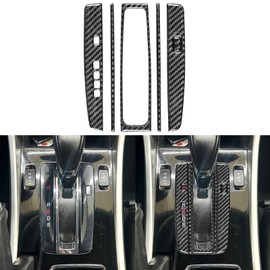 NVCNX Real Carbon Fiber Compatible with Honda 9th Gen Accord 2013 2014 2015 2016 2017 SE LX Sport EX EX-L Touring Hybrid Accessories Center Console Automatic Gear Panel Cover Interior Trim Black - B