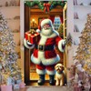Funny Merry Christmas Door Cover Santa Claus Welcome Banner, 71