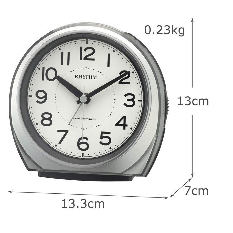 RHYTHM 4RL438SR19 Alarm Clock, Radio Clock, Electronic Sound Alarm (Just