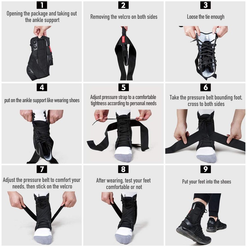 Kuangmi Ankle Brace Stabilizers Adjustable Ankle Support for Sports Protect,