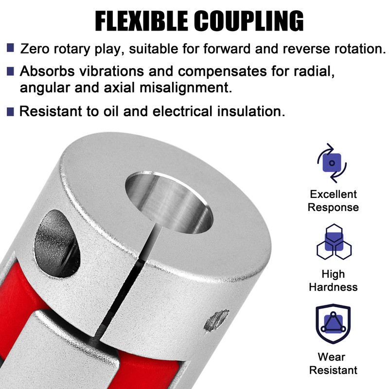 Clutch Coupler Aluminium 8mm x 10mm Shaft Coupling Flexible Plum
