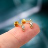 COCHARM 14K Solid Gold Helix Cartilage Tragus Earring Stud 16g