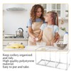 Daxilonyz Acrylic Cutlery Organizer, 3-Sectio Clear Plastic Utensil Storage Caddy