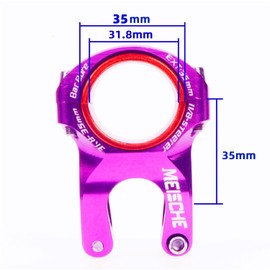 MEISCHE Purple MTB Stem Mountain Bike Stem for 31.8/35mm Clamp Short Bar Riser 35mm/1.38inch Length Bicycle Handlebar Extender