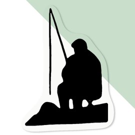 'Fisherman' Clear Sticker Decal – Waterproof Film for Windows, Cars, Walls & Crafts, XL (460mm) (DC00050668)