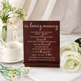 Tsudoku 1 Piece in Loving Memory Wedding Sign Wooden Decorations Memorial Table Sign for Wedding
