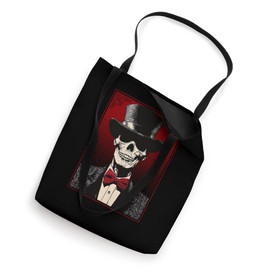 Skull in a Top Hat - Skeleton Wearing Hat and Tie Tote Bag