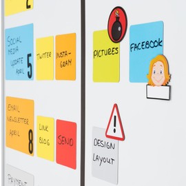 5 Exclamation Mark Magnets 6 x 5 cm for Magnetic Boards, Fridges, Planboards and Whiteboards – Danger Caution Traffic Sign Magnet