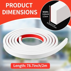 KEOHOLI 5 Rolls Total 32.8ft Window Grille Inserts Grid Kit Self Adhesive Peel and Stick Trim Simulated DIY Window Decorative PVC Strip Molding Trim Frames (White)