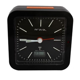 Miraval Radio Alarm Clock with Digital Display for Date and Temperature as well as Seconds Travel Alarm Clock Design Alarm Clock without Ticking Silent LCD Display Radio Clock Table Clock