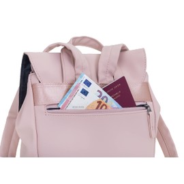 New Rebels Daley Fashion Small Women's Backpack Mini Handbag Tarpaulin 51.1312 + Key Case, Dusty Rose 13