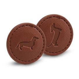 CybGene Dachshund Gifts for Women/Men Golf Ball Markers (Tan, Set of 2), Dachshund Leather Golf Markers Golf Accessories, Birthday, Christmas