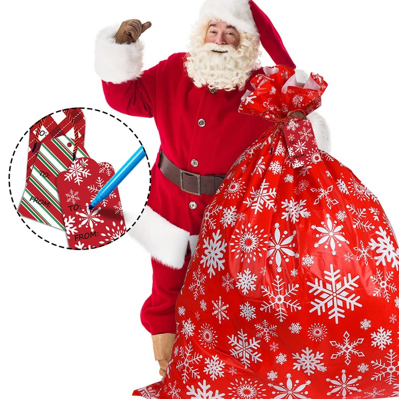 DERAYEE Christmas Wrapping Bag, Plastic Bag, Extra Large, 44.1 x