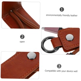 Hemobllo Fast Charging USB Cable Type C Leather Keychain Charge Data Sync Cable Key Holder for Devices Random Color