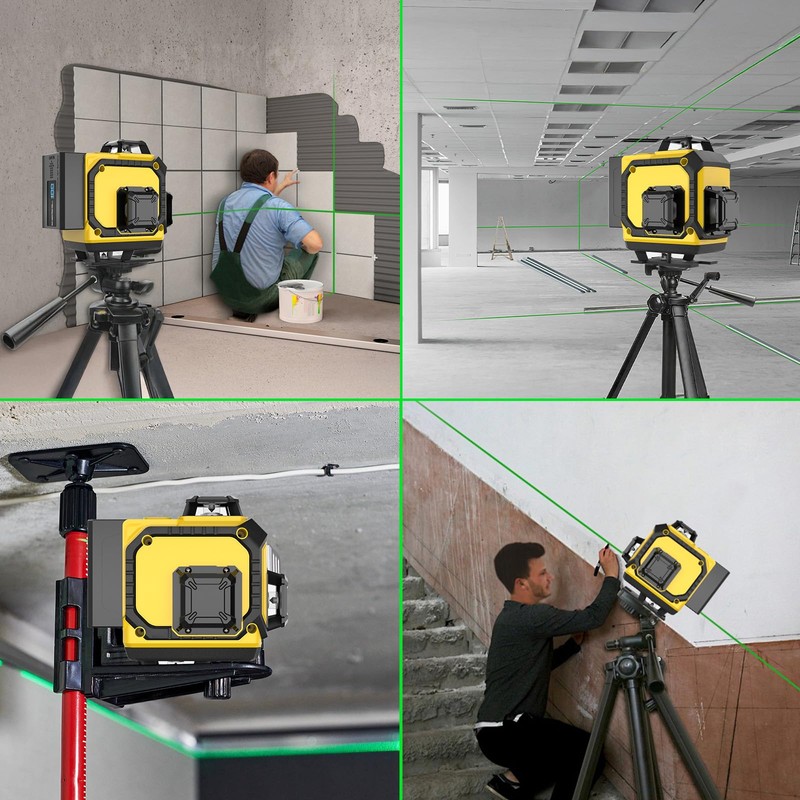 16 Laser Level with 1M Tripod, 4x360° Laser Line, Green