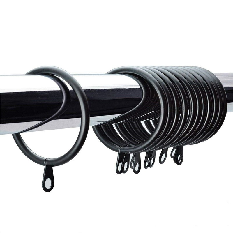 Pack of 24 Strong Metal Curtain Hooks Rings with Fixed