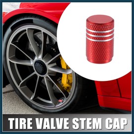 TUCKBOLD 5pcs Red Car Bike Tire Valve Stem Cap Wheel Rims Dust Proof Covers Automotive Parts