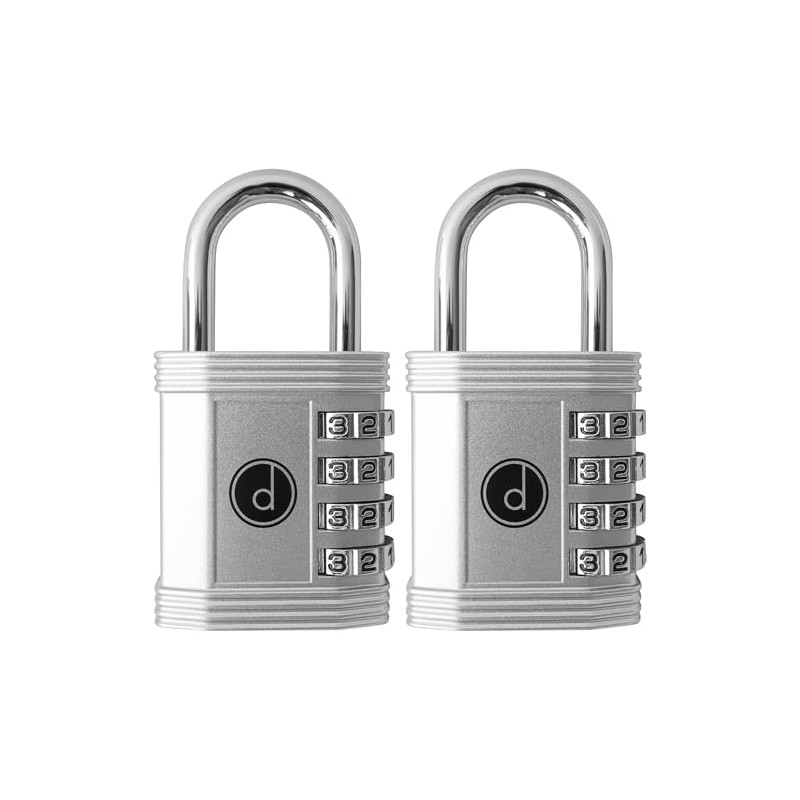 Padlock (2 Pack) 4 Digit Combination Lock - for Gym