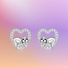 Sloth Earrings for Women Heart Sloth Studs Sterling Silver Statement