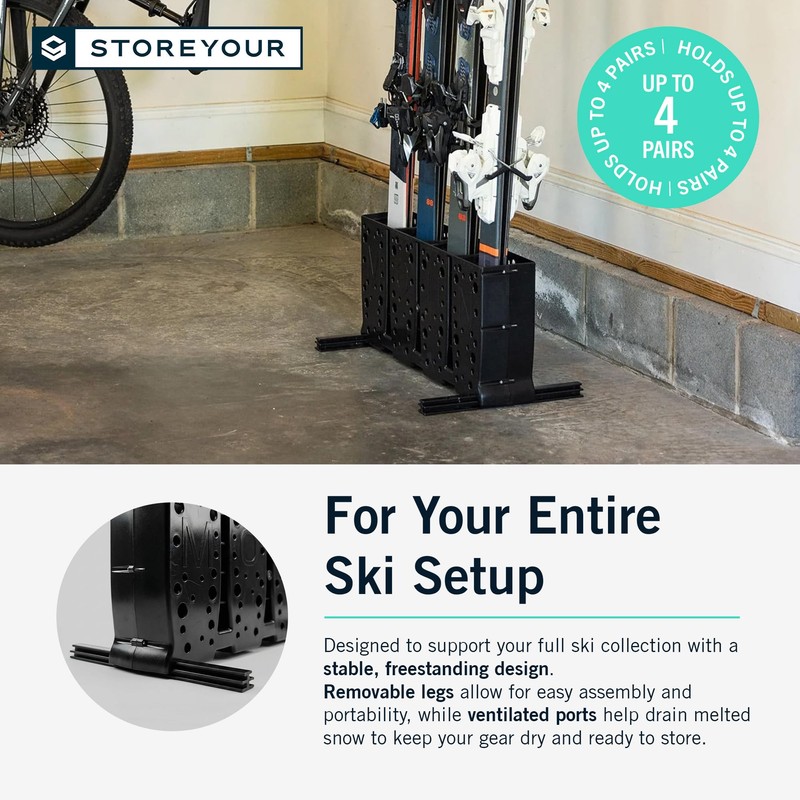 StoreYourBoard Telluride Ski Storage Rack – Freestanding Ski Rack for
