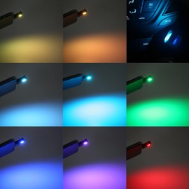 RGB USB Luz Ambiental Interior USB Luz Ambiental Coche USB LED Luz Ambiental 8 Colores RGB Cambio Dinámico Brillo Ajustable Mini Lámpara Decorativa Interior luz usb ambiental para autousb ambient car