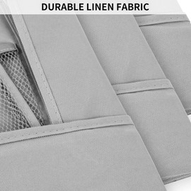 Joyfulife Bedside Caddy Bunk Bed Organizer Bedside Storage Organizer Hanging Bed Organizer Storage Bag Pocket for Bunk, Hospital Beds, College Dorm Rooms, Baby Bed Rails, Camp 8 Pockets (A-Gray)