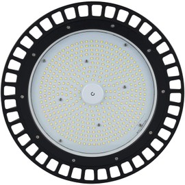 High Bay LED Light, 100-150 Watt UFO Light Fixture, 23000 Lumens, 1-10V Dimmable, 5000K Daylight, IP65 Water Resistant, HPS AC 120-347V (150)