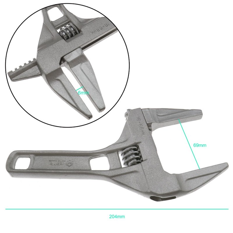 Ultra-Thin Shifting Spanner 200mm Adjustable Wrench Shank Plumber Tools Alloy