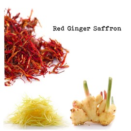 100% Soy, Highly Scented, Hand Poured Soy Candle (Red Ginger Saffron, Transparent 7oz)