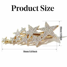 4 Pcs Star Hairpins Five Pointed Star Hairpins Elegant Star Duckbill Clips Bride Wedding Hair Clips for Women Girls, 4 Count (Pack of 1)