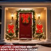 2 Pack 24'' x 14'' Large Prelit Christmas Bows with