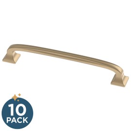 Franklin Brass Lombard (10-Pack) Cabinet Handles 5-1/16' Hole Center Champagne Bronze Kitchen Drawer, Gold Pulls, Dresser, Furniture Hardware P29614K-CZ-B1