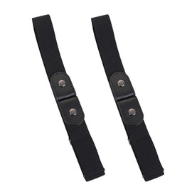 PMTFUMY 2 PCS Kids Elastic Belts ，Adjustable No-Buckle Stretch Belts for Boys & Girls, Flat Square Buckle-Free Design for Jeans, Pants, Shorts & Dresses (Ages 2-15)