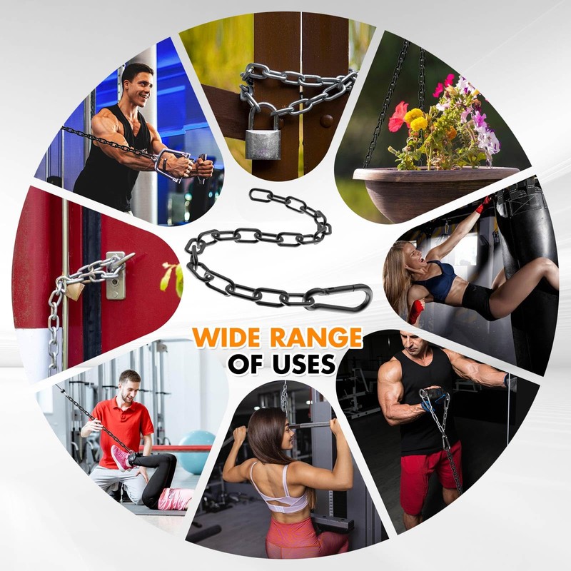 Anobeyi 23.6" Gym Fitness Cable Extension Chain, 304 Stainless Steel