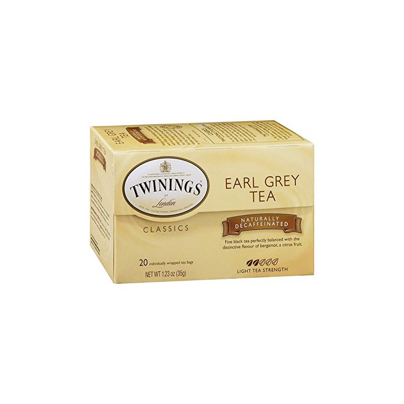 Twinings Earl Grey Decaf Tea, Tea Bags, 20-Count Boxes (Pack