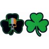Irish Shamrock Skull Lucky Clover Green Patch (2PC -3.5 inch