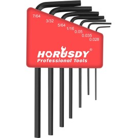 SEDY 7-Piece Mini Hex Key SAE Set, Imperial L Shape Allen Wrench, 0.028, 0.035, 0.05, 1/16", 5/64", 3/32", 7/64", Cr-V