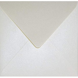 Netuno Pack of 100 Square Envelopes 153 x 153 mm 120 g Aster Metallic Cream Elegant Mother of Pearl Gloss Envelopes Pearl Effect Metallic Shiny Wedding Envelopes Chic