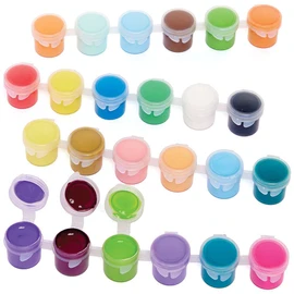 Baker Ross FC887 Acrylic Paint Pot Set - Pack of 24 Colours, Kids Paint Set, Arts and Crafts for Kids, Painting for Kids