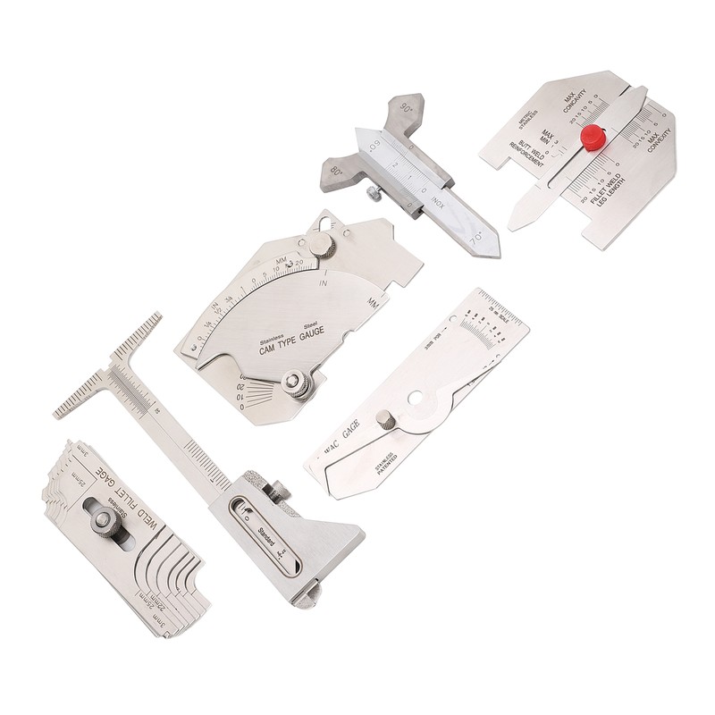 6Pcs Weld Gauge Set Fillet Include Hi Lo Gauge Porosity