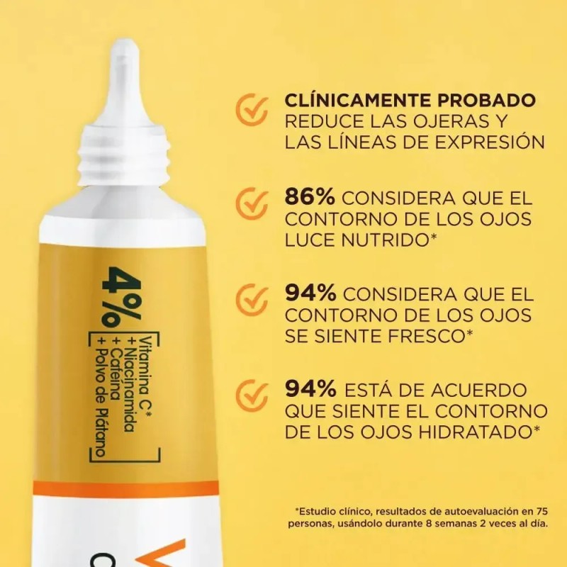 Kit Vitamina C 7p: Agua+sérum+noche+crema+limpiadora+ojos+uv