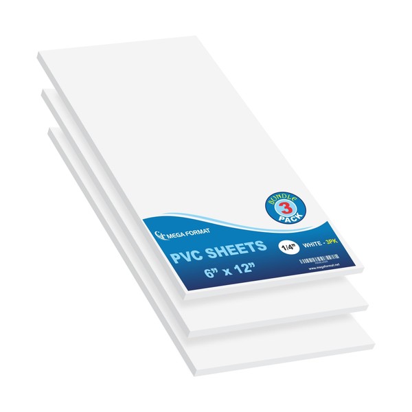 Mega Format Expanded PVC Plastic Sheets - 6" X 12"