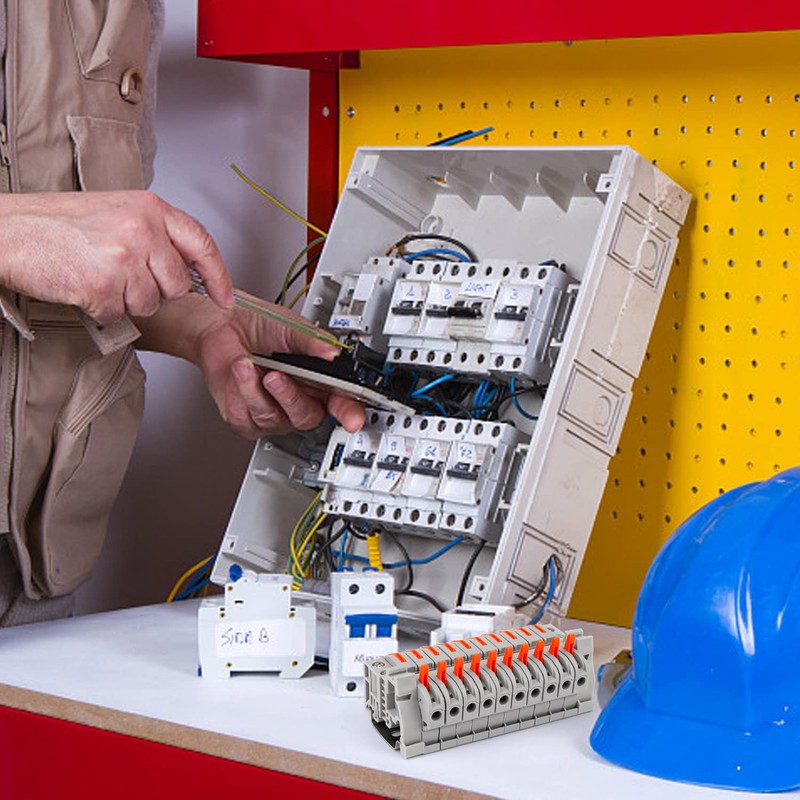 10 x DIN Rail Junction Terminal, SRJQXH Grey, 0.08-4 mm²,