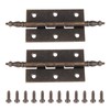 Dophee 2Pcs 127x44mm Antique Bronze 6 Holes Hinges for Vintage